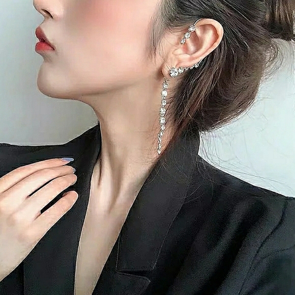 💋FLASHBUY HANGING RHINESTONE CUFF EARRING!!! - Picture 3 of 7